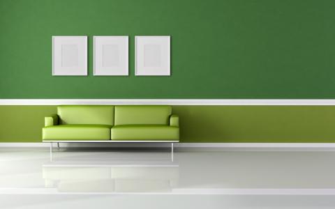 绿色沙发壁纸背景