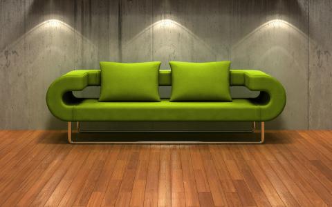 绿色沙发桌面壁纸