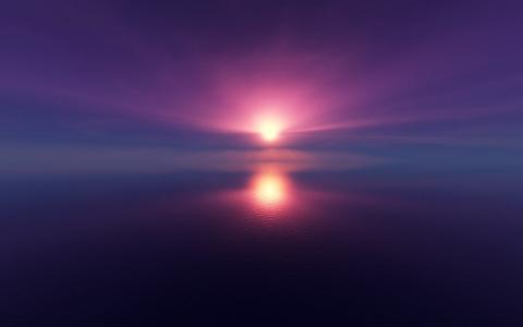 美丽的紫色日落