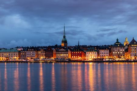 斯德哥尔摩的静谧夜景