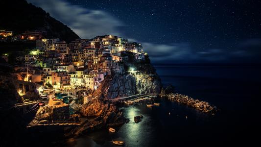 意大利五渔村唯美夜景