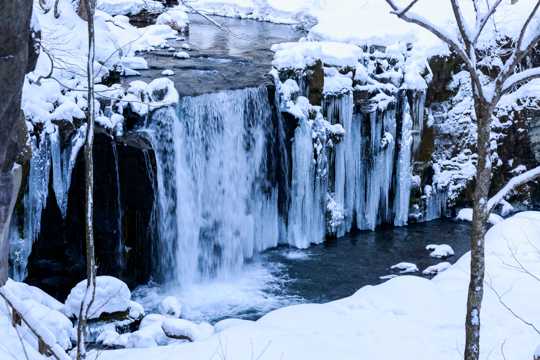 冬日结冰的瀑布图片