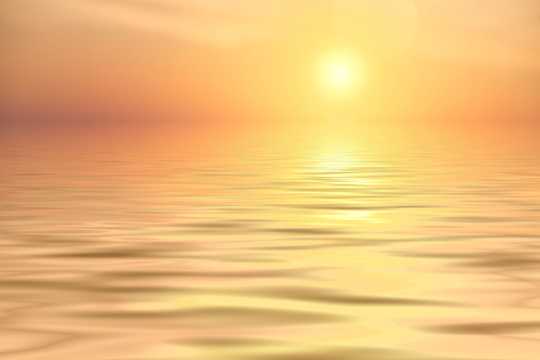 海上日落黄色背景图片