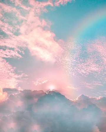 七色彩虹唯美自然风光图片
