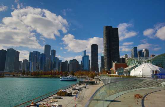 美国芝加哥海军码头自然风光图片