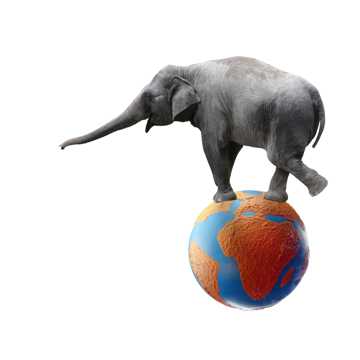 大象踩地球模型图片