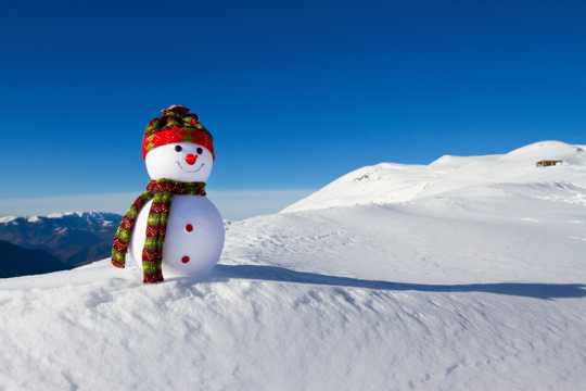 雪地上的小雪人图片