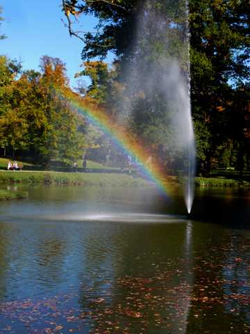 公园河流彩虹图片