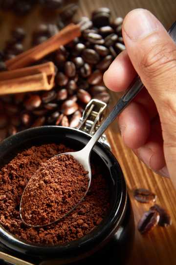 咖啡粉和咖啡豆图片