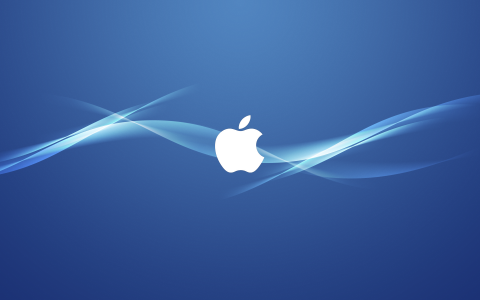 蓝色苹果logo壁纸图片